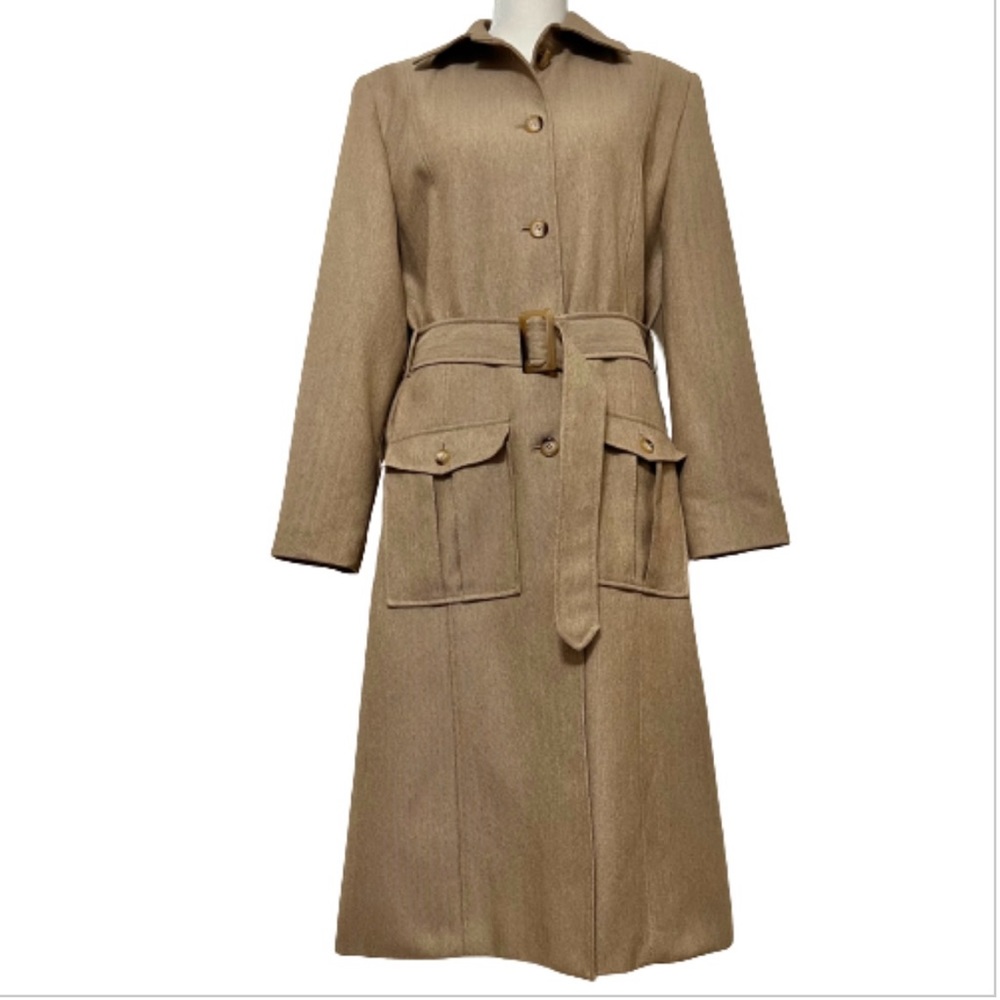 Larry Levine Classics Vintage Trench Coat Neutral Casual Timeless